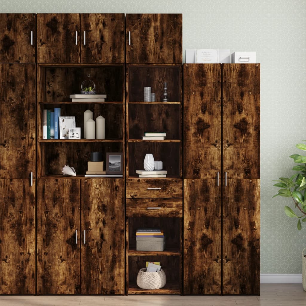 Armoire de rangement mince chêne fumé 45x42,5x225 cm - XIOS