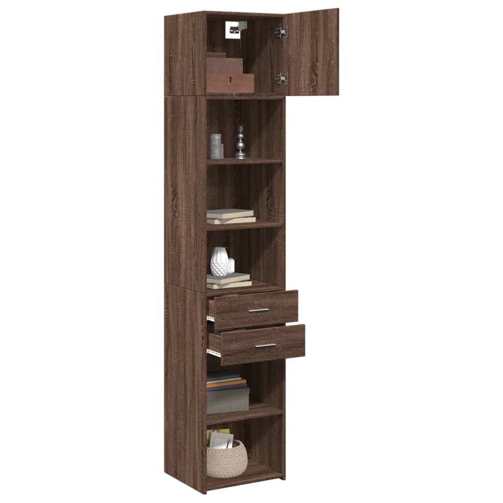 Armoire de rangement mince chêne marron 45x42,5x225 cm - XIOS