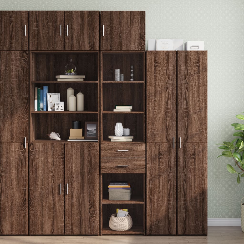 Armoire de rangement mince chêne marron 45x42,5x225 cm - XIOS