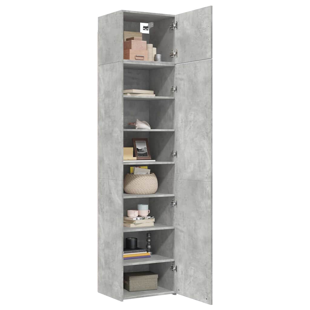 Armoire de rangement mince gris béton 50x42,5x225 cm - XIOS