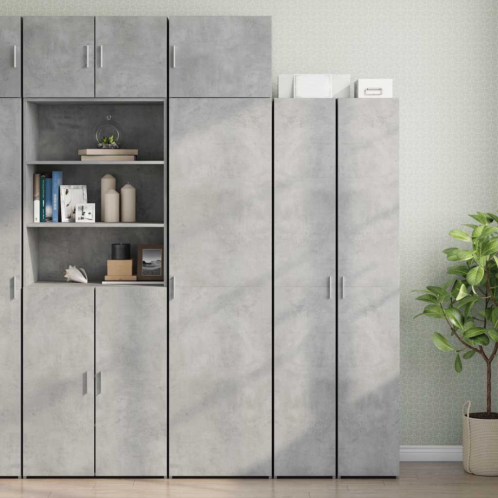 Armoire de rangement mince gris béton 50x42,5x225 cm - XIOS