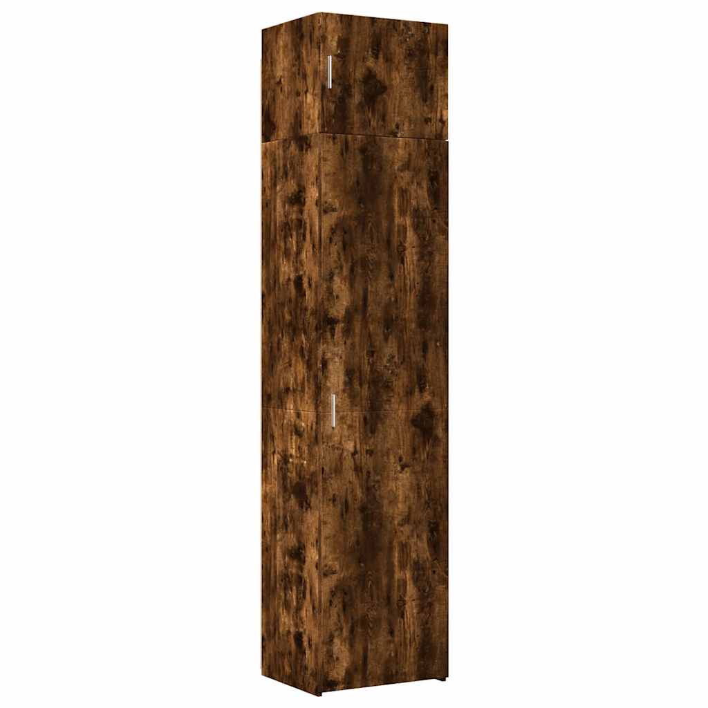 Armoire de rangement mince chêne fumé 50x42,5x225 cm