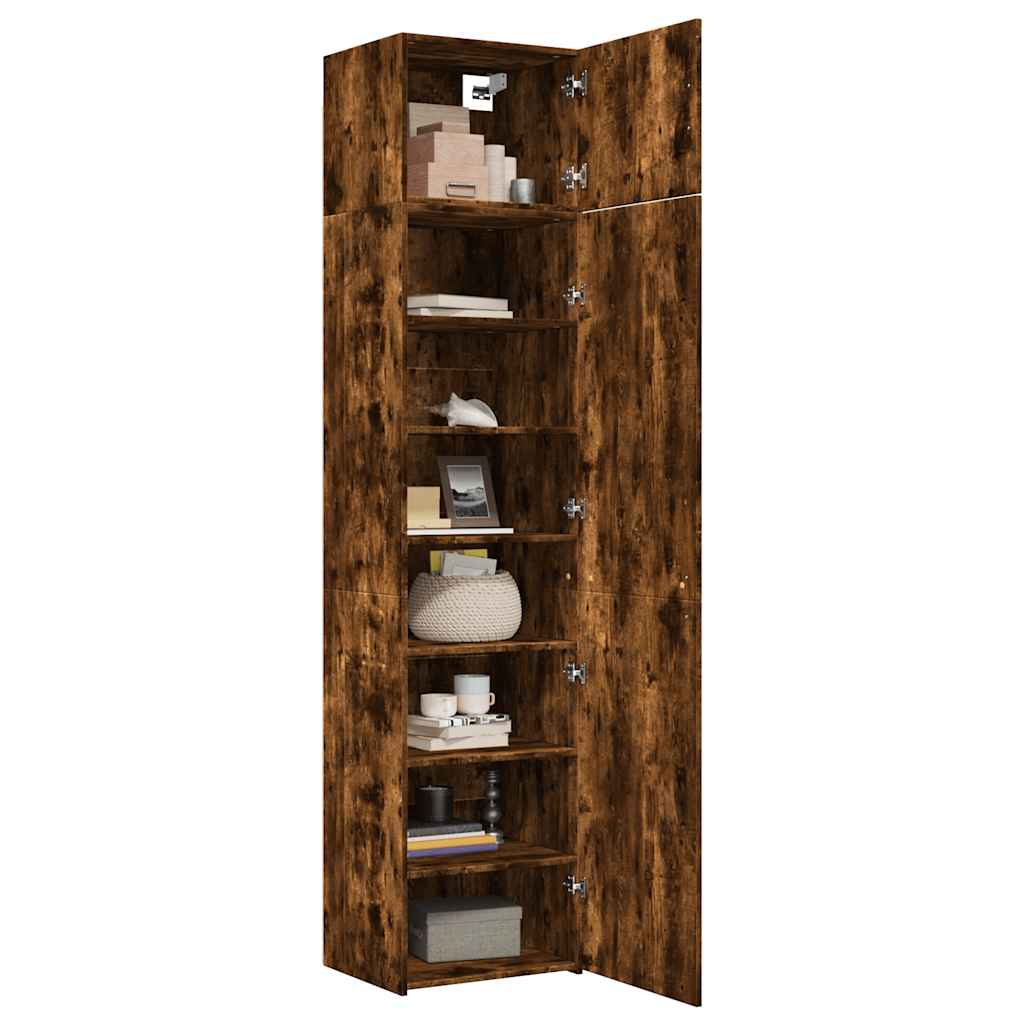 Armoire de rangement mince chêne fumé 50x42,5x225 cm - XIOS