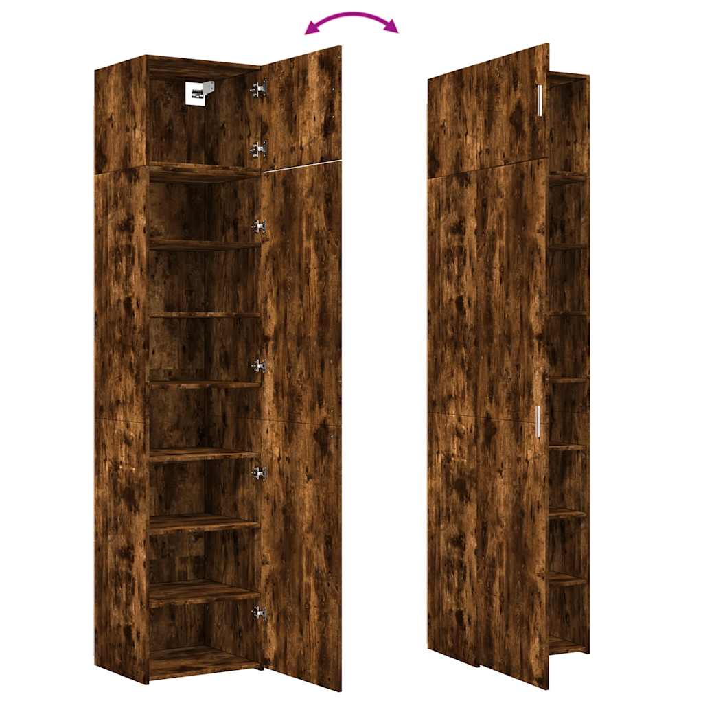 Armoire de rangement mince chêne fumé 50x42,5x225 cm - XIOS