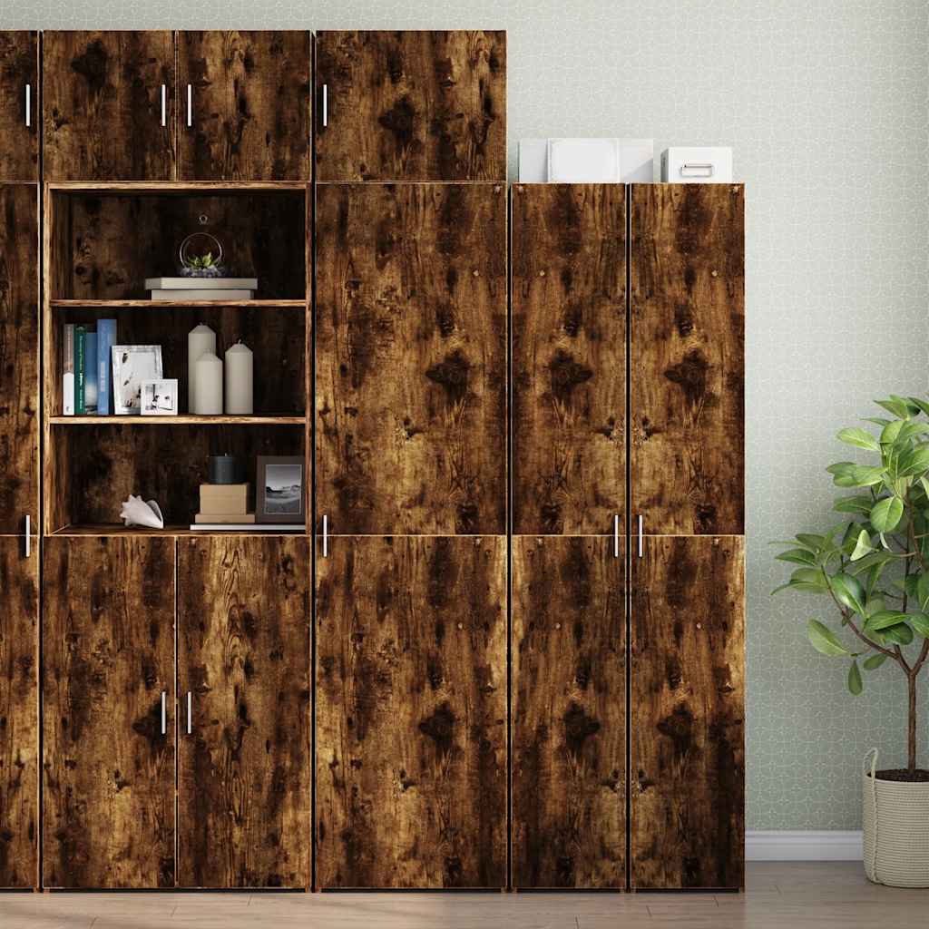 Armoire de rangement mince chêne fumé 50x42,5x225 cm - XIOS