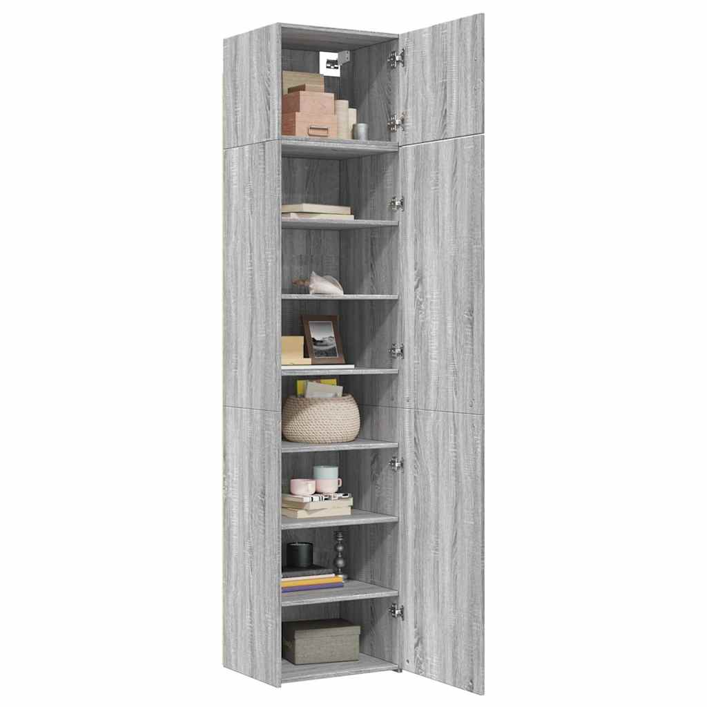 Armoire de rangement mince sonoma gris 50x42,5x225 cm - XIOS