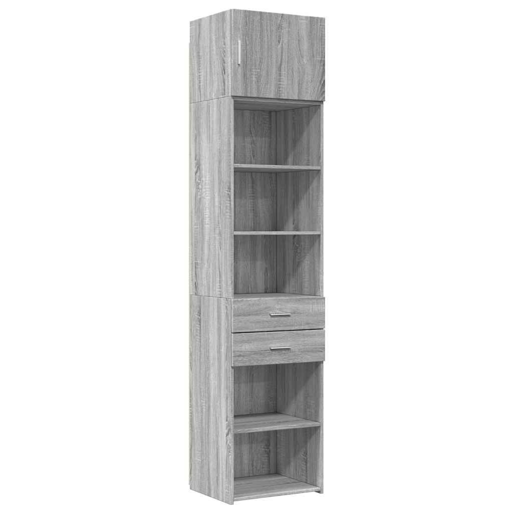 Armoire de rangement mince sonoma gris 50x42,5x225 cm - XIOS