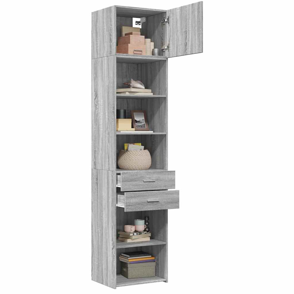 Armoire de rangement mince sonoma gris 50x42,5x225 cm - XIOS
