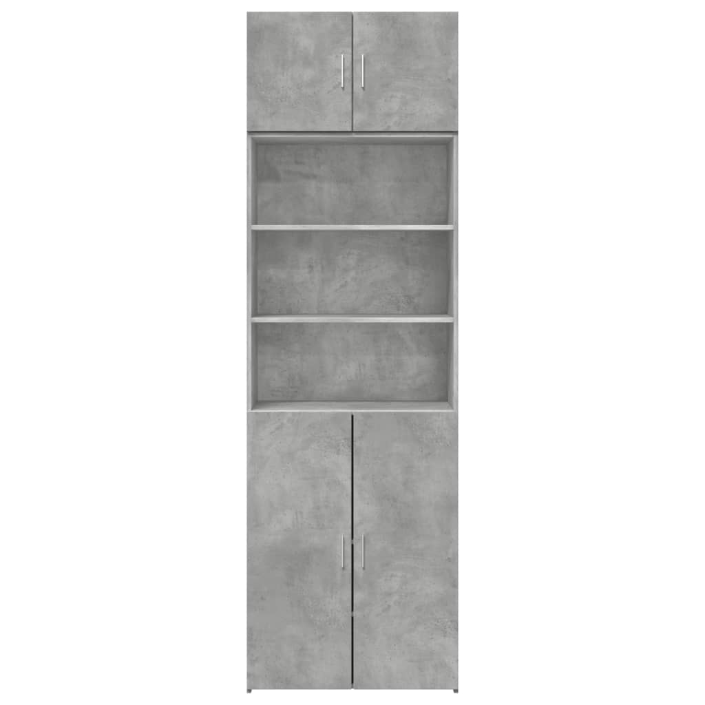 Armoire de rangement gris béton 70x42,5x225cm bois d'ingénierie - XIOS