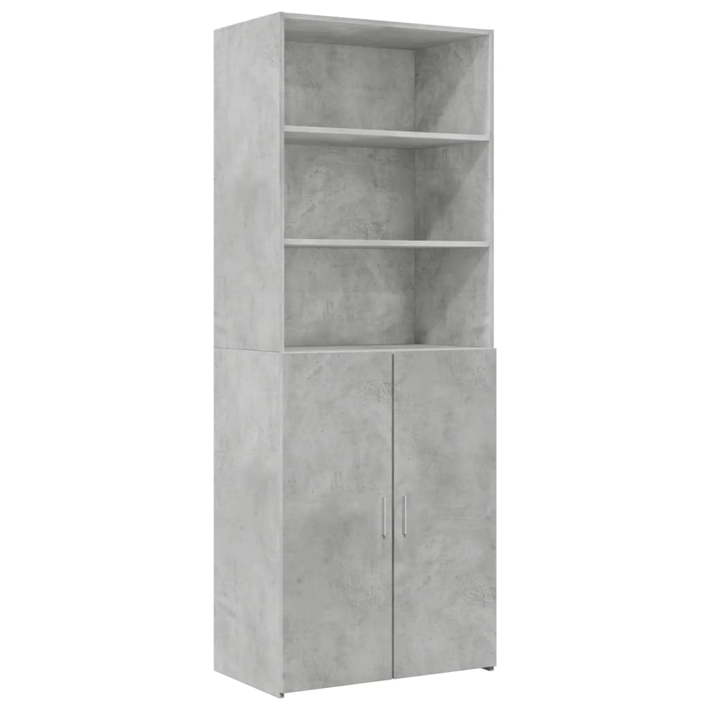 Armoire de rangement gris béton 70x42,5x225cm bois d'ingénierie - XIOS