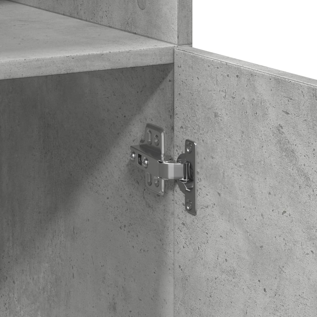 Armoire de rangement gris béton 70x42,5x225cm bois d'ingénierie - XIOS