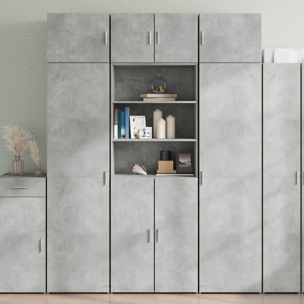 Armoire de rangement gris béton 70x42,5x225cm bois d'ingénierie - XIOS