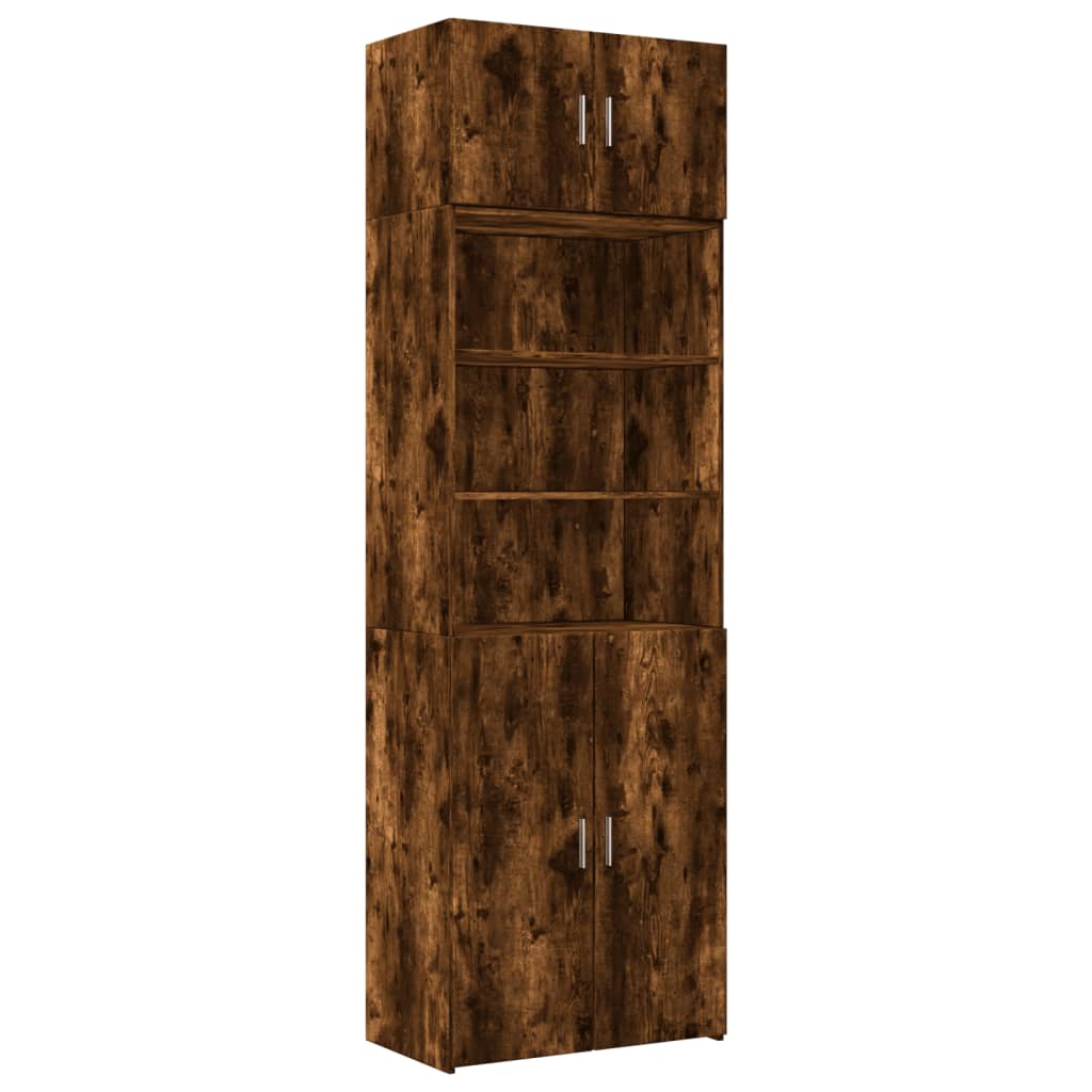 Armoire de rangement chêne fumé 70x42,5x225cm bois d'ingénierie - XIOS