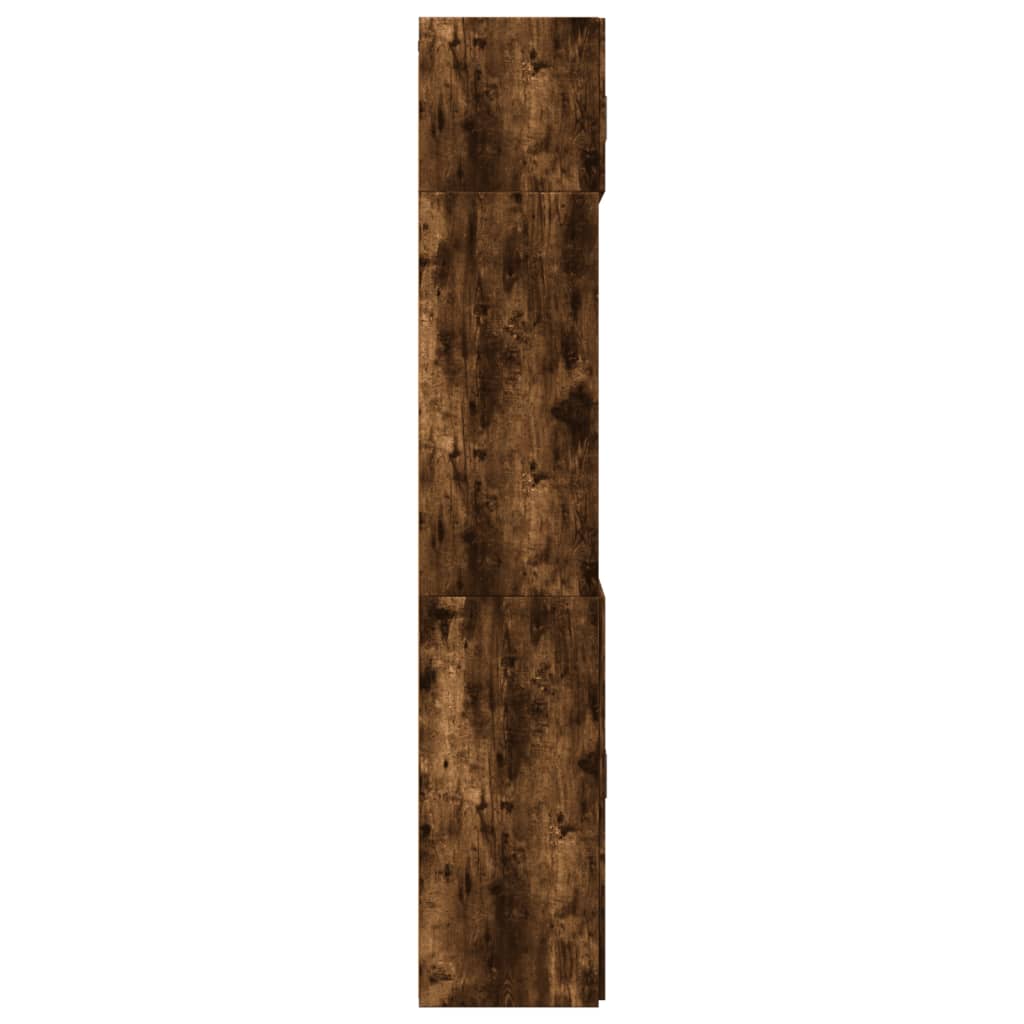 Armoire de rangement chêne fumé 70x42,5x225cm bois d'ingénierie - XIOS