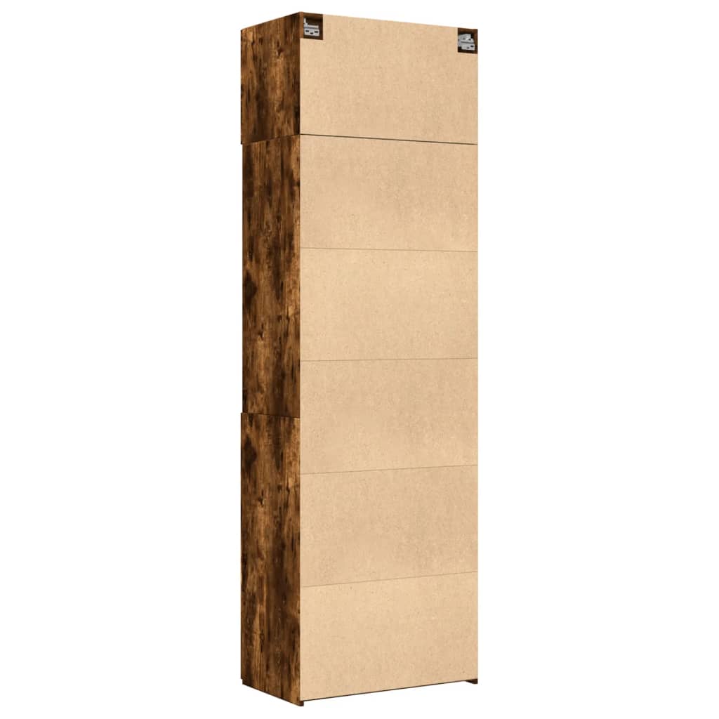 Armoire de rangement chêne fumé 70x42,5x225cm bois d'ingénierie - XIOS