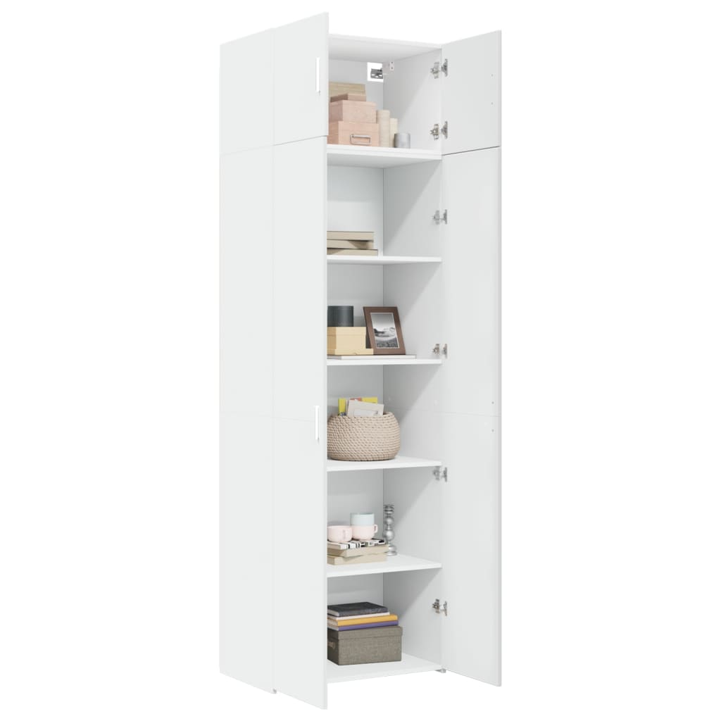 Armoire de rangement blanc 70x42,5x225 cm bois d'ingénierie - XIOS