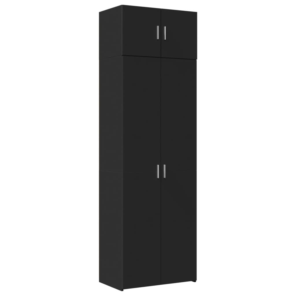Armoire de rangement noir 70x42,5x225 cm bois d'ingénierie - XIOS