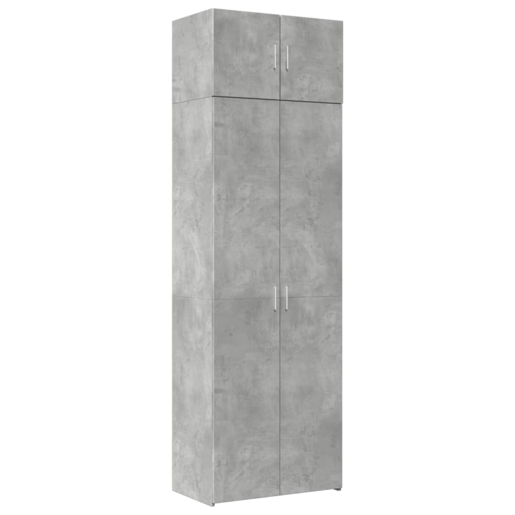 Armoire de rangement gris béton 70x42,5x225cm bois d'ingénierie - XIOS