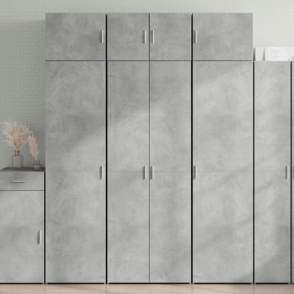 Armoire de rangement gris béton 70x42,5x225cm bois d'ingénierie - XIOS