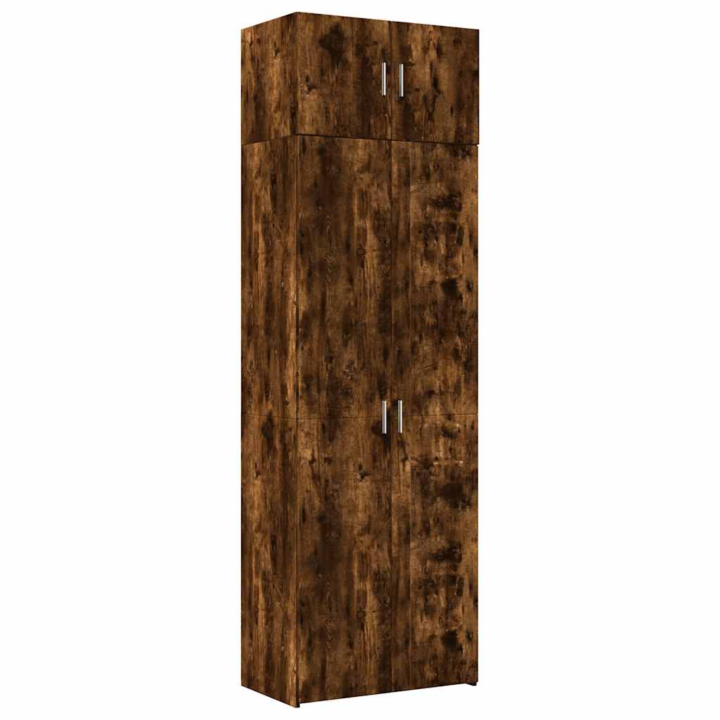 Armoire de rangement chêne fumé 70x42,5x225cm bois d'ingénierie - XIOS