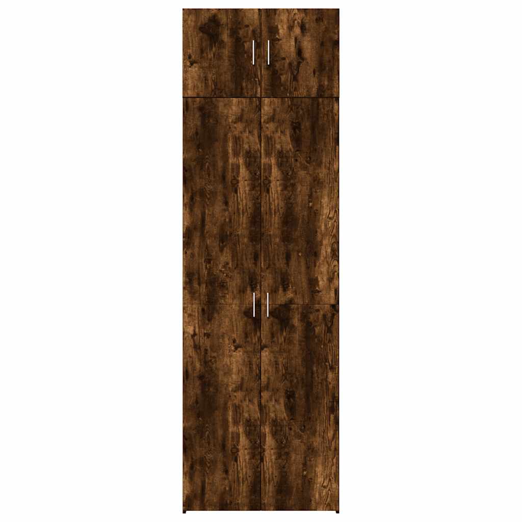 Armoire de rangement chêne fumé 70x42,5x225cm bois d'ingénierie