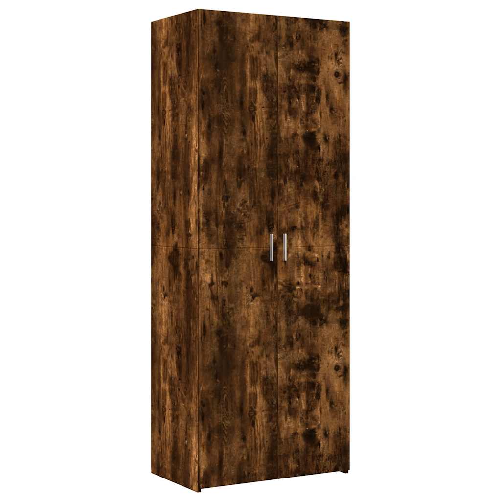 Armoire de rangement chêne fumé 70x42,5x225cm bois d'ingénierie