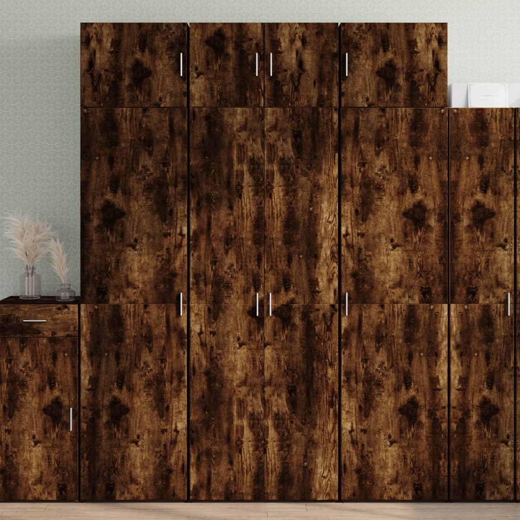 Armoire de rangement chêne fumé 70x42,5x225cm bois d'ingénierie - XIOS