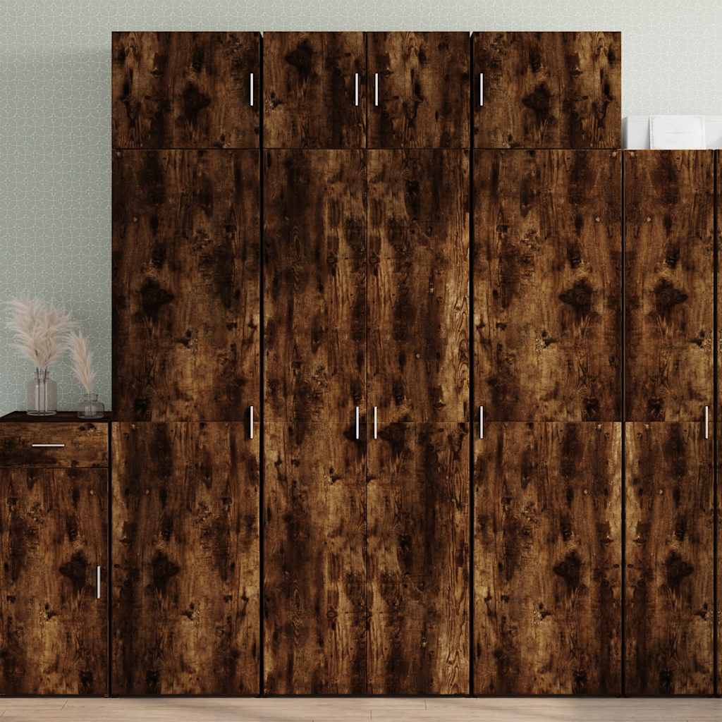 Armoire de rangement chêne fumé 70x42,5x225cm bois d'ingénierie - XIOS