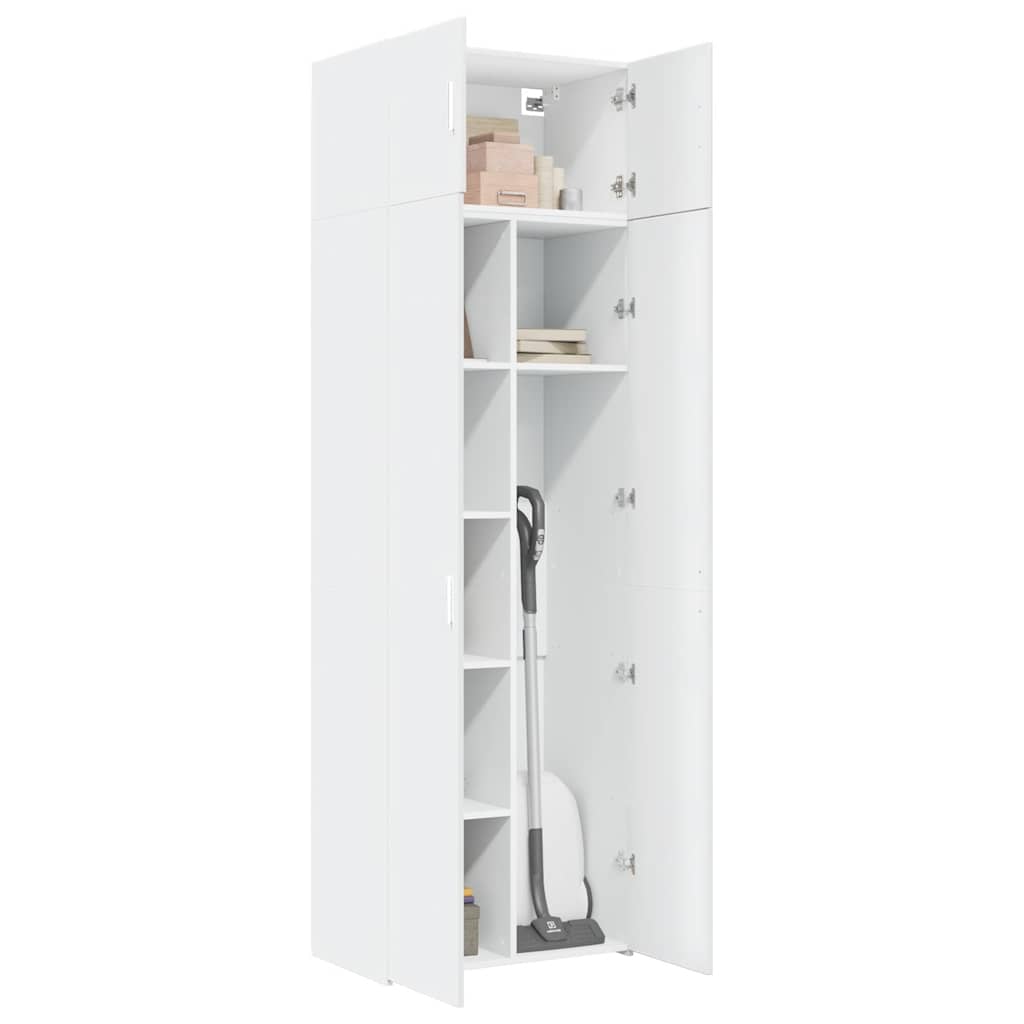 Armoire de rangement blanc 70x42,5x225 cm bois d'ingénierie - XIOS