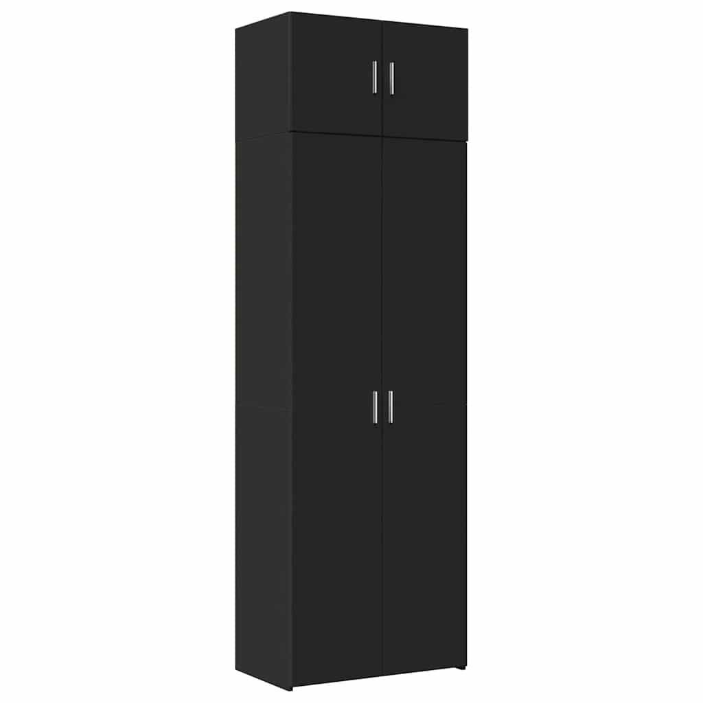 Armoire de rangement noir 70x42,5x225 cm bois d'ingénierie - XIOS