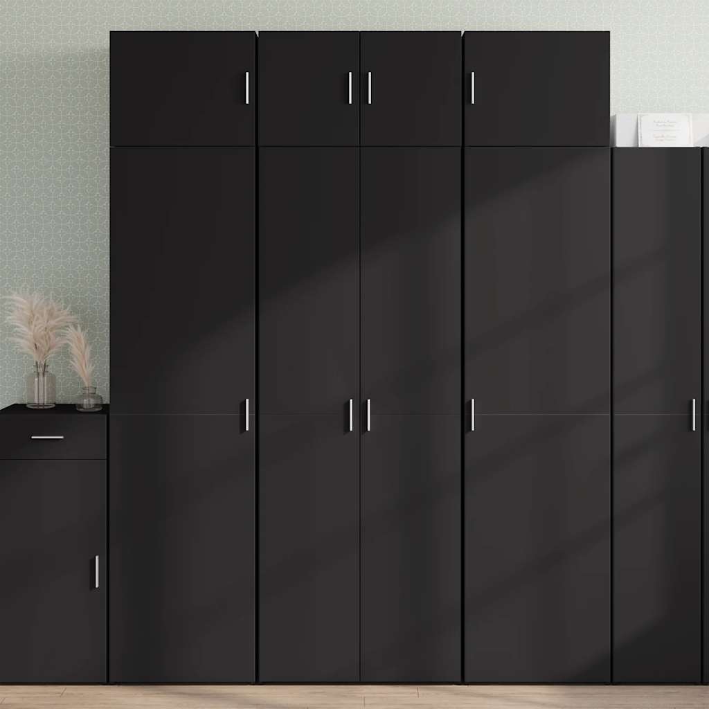 Armoire de rangement noir 70x42,5x225 cm bois d'ingénierie - XIOS