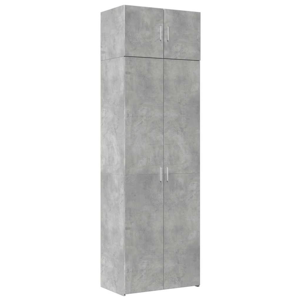 Armoire de rangement gris béton 70x42,5x225cm bois d'ingénierie - XIOS