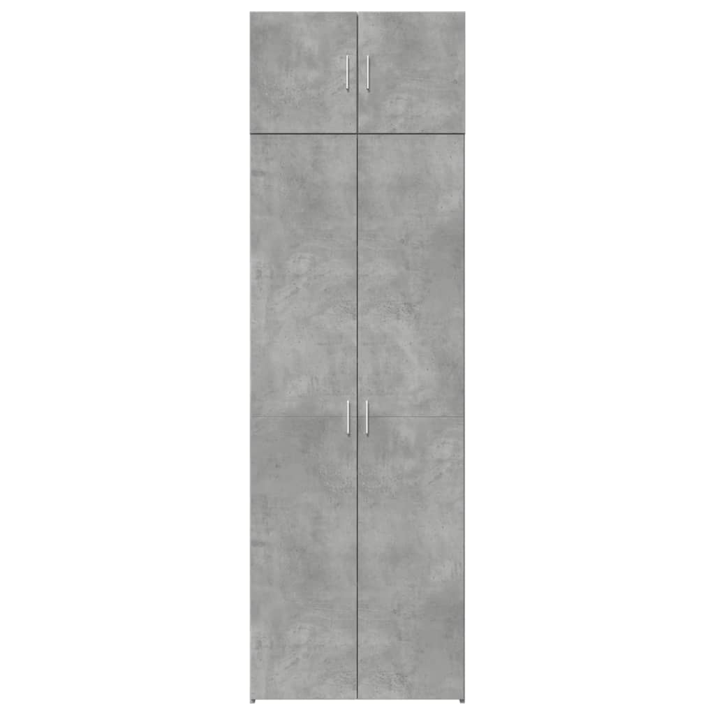 Armoire de rangement gris béton 70x42,5x225cm bois d'ingénierie