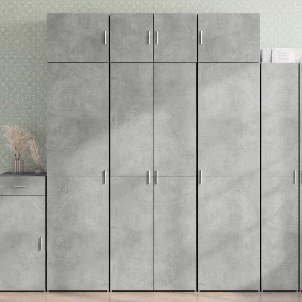 Armoire de rangement gris béton 70x42,5x225cm bois d'ingénierie