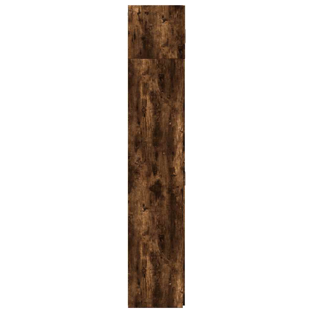 Armoire de rangement chêne fumé 70x42,5x225cm bois d'ingénierie - XIOS