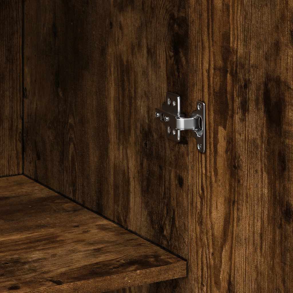 Armoire de rangement chêne fumé 70x42,5x225cm bois d'ingénierie - XIOS