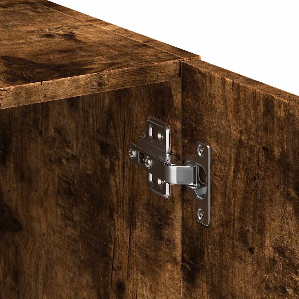 Armoire de rangement chêne fumé 70x42,5x225cm bois d'ingénierie - XIOS