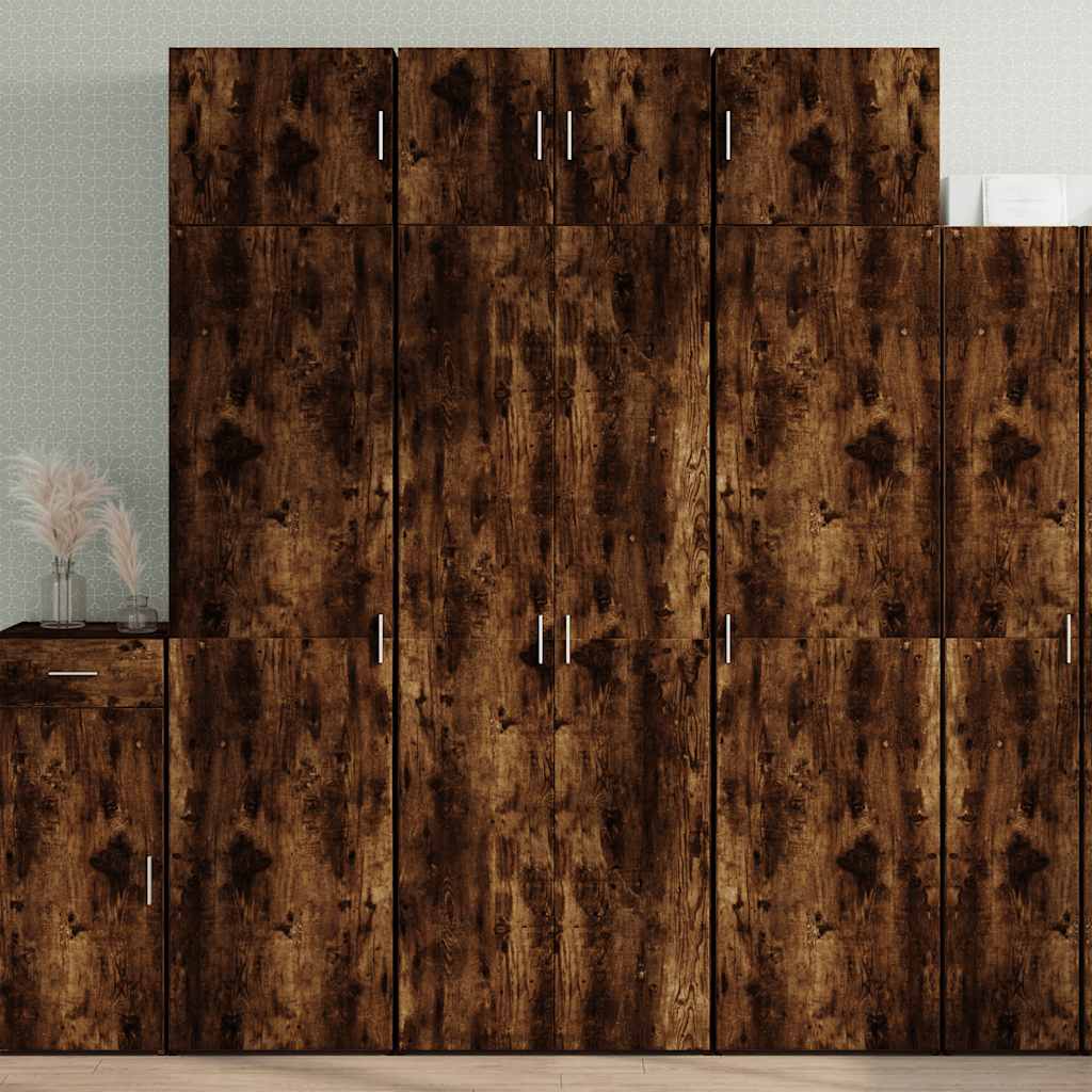 Armoire de rangement chêne fumé 70x42,5x225cm bois d'ingénierie - XIOS
