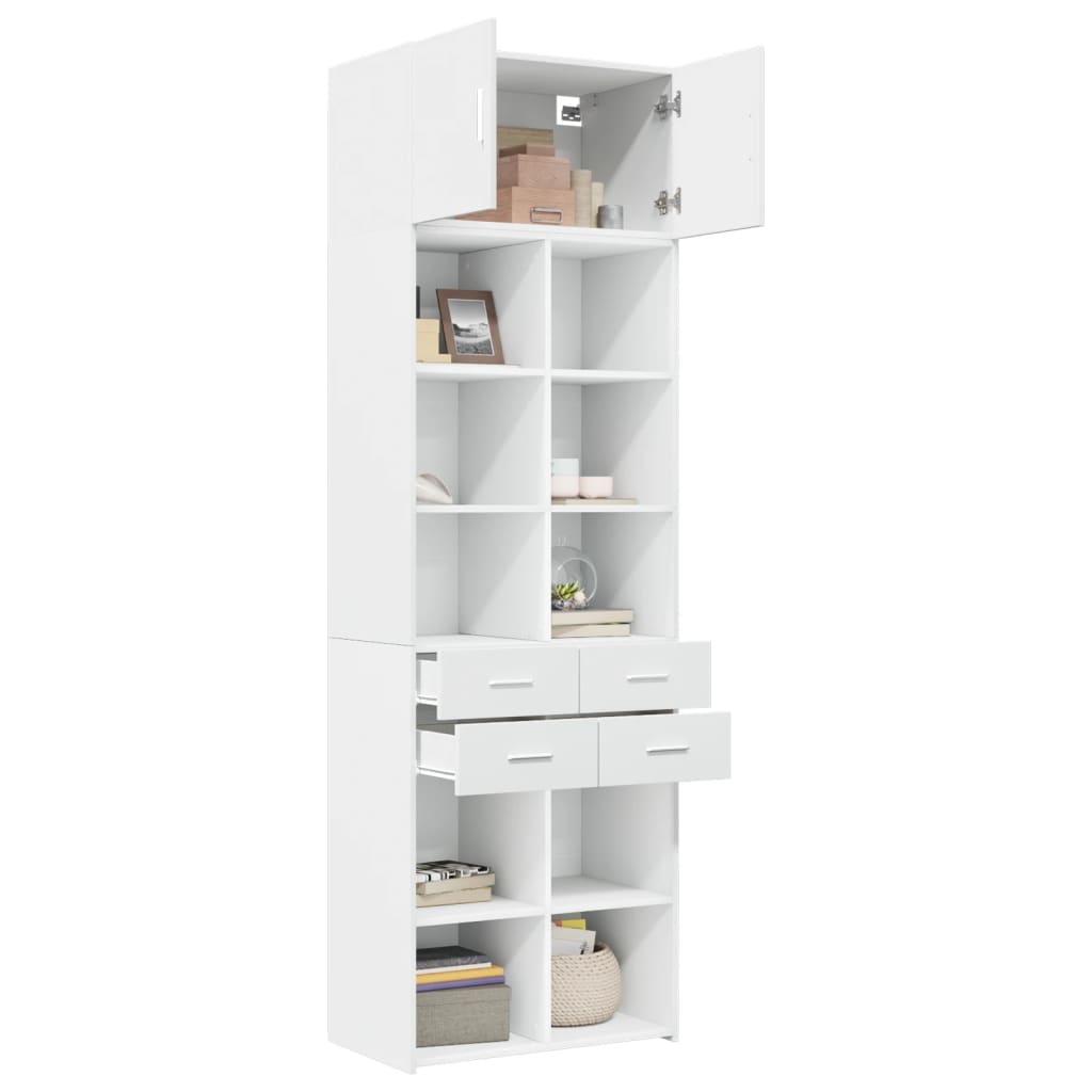 Armoire de rangement blanc 70x42,5x225 cm bois d'ingénierie - XIOS