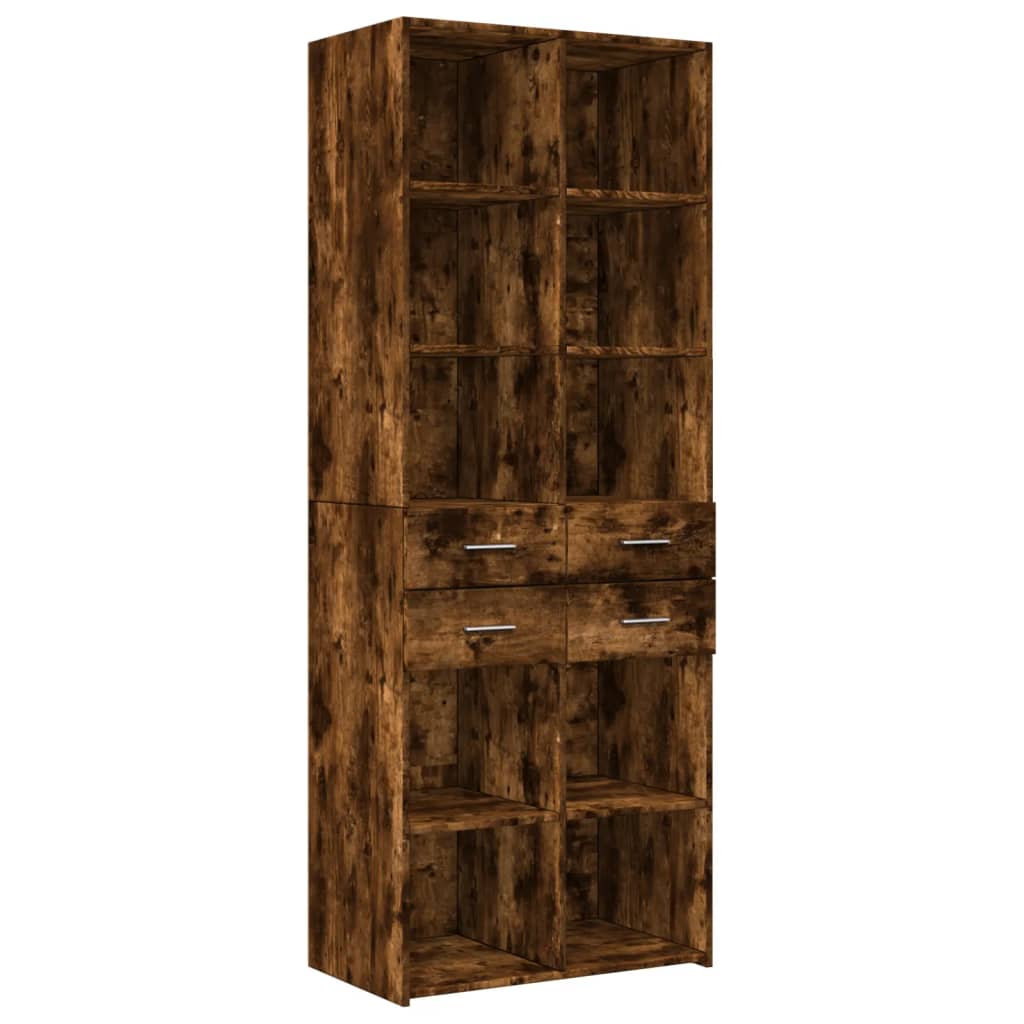 Armoire de rangement chêne fumé 70x42,5x225cm bois d'ingénierie - XIOS