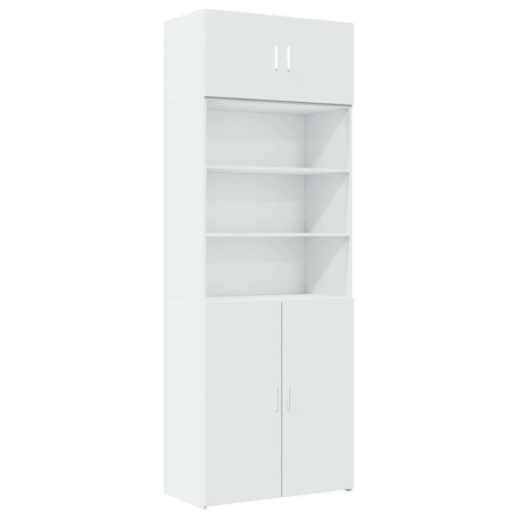 Armoire de rangement blanc 80x42,5x225 cm bois d'ingénierie - XIOS