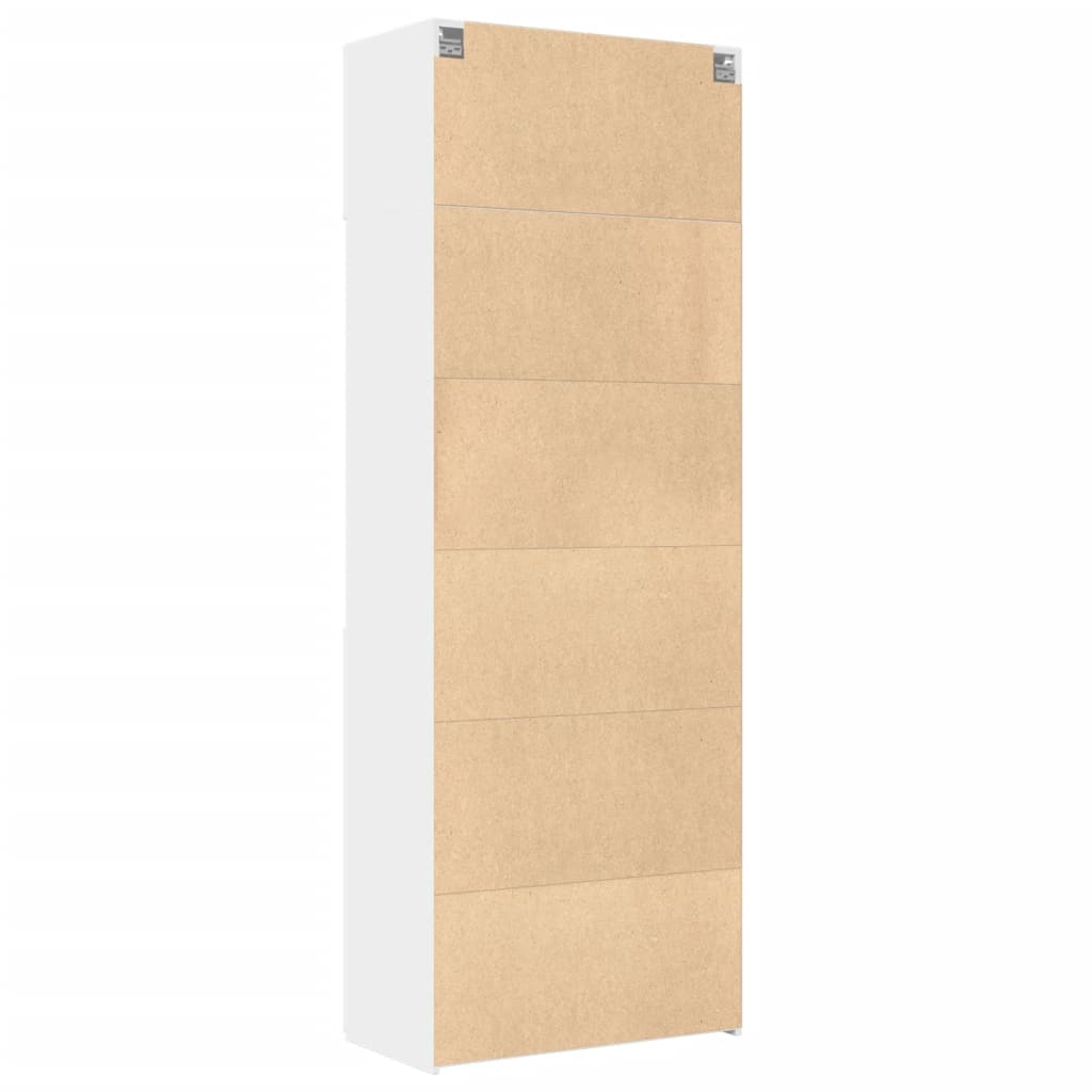 Armoire de rangement blanc 80x42,5x225 cm bois d'ingénierie - XIOS