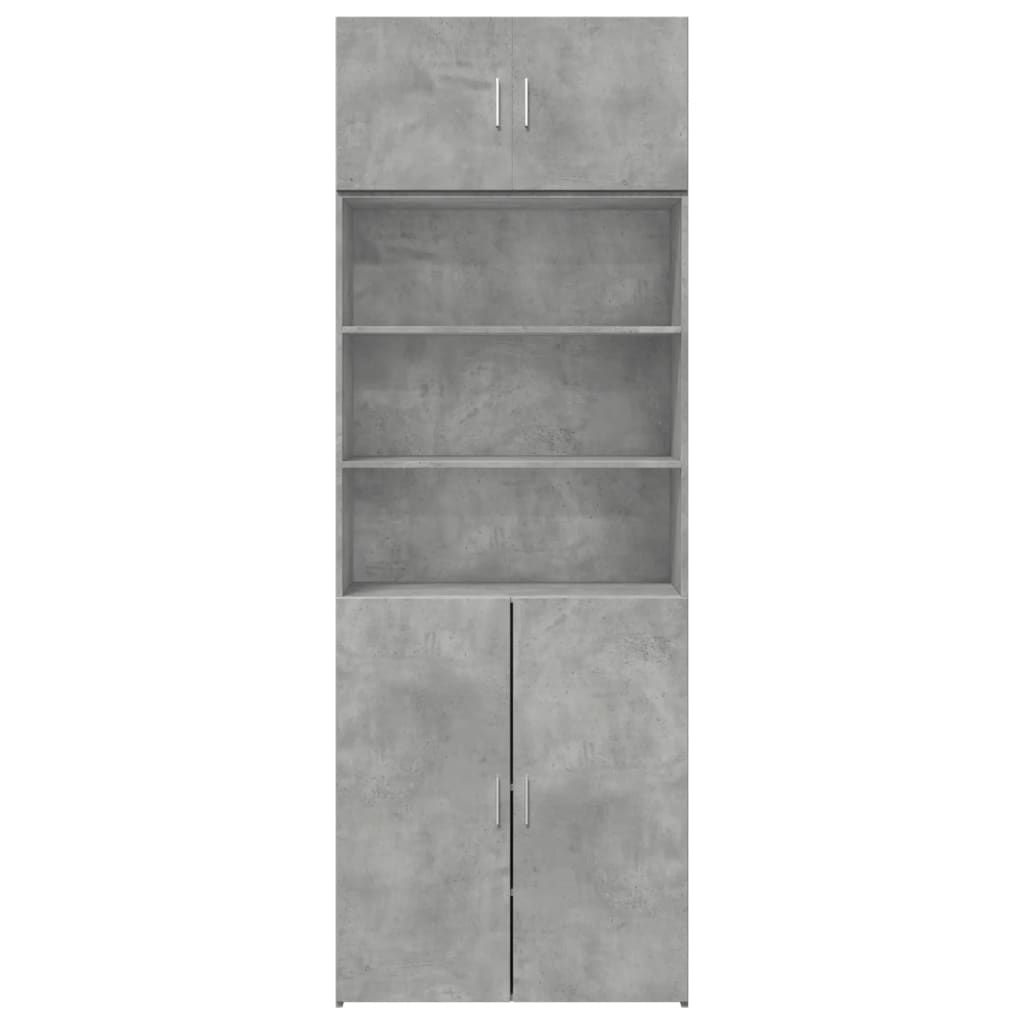 Armoire de rangement gris béton 80x42,5x225cm bois d'ingénierie - XIOS