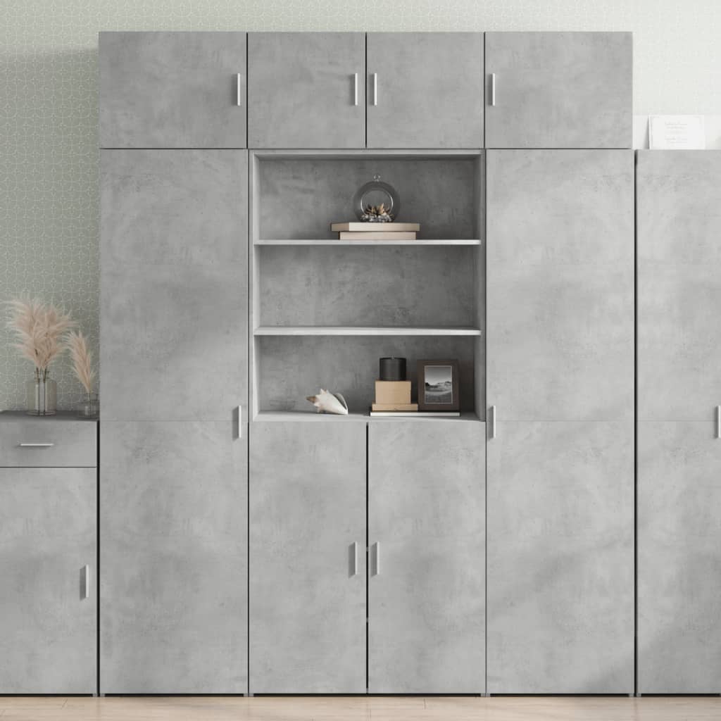 Armoire de rangement gris béton 80x42,5x225cm bois d'ingénierie - XIOS