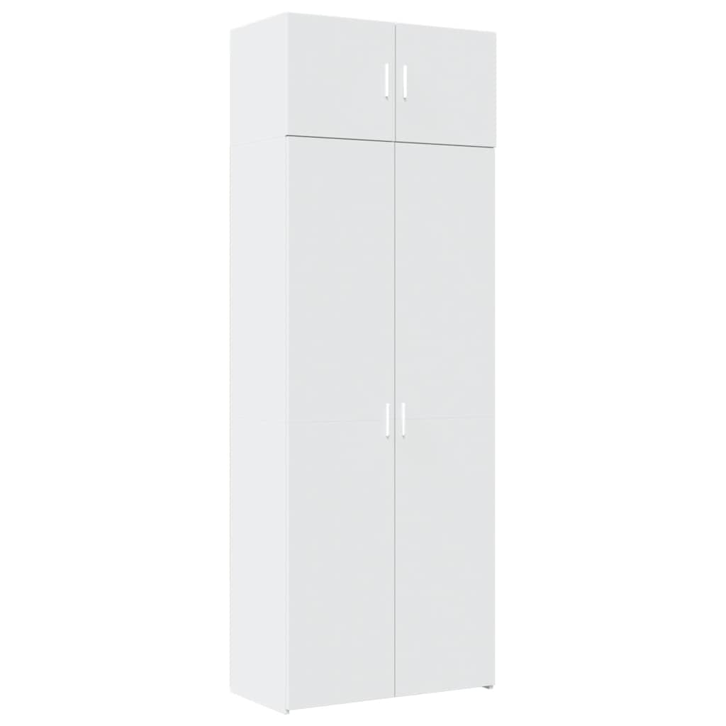 Armoire de rangement blanc 80x42,5x225 cm bois d'ingénierie