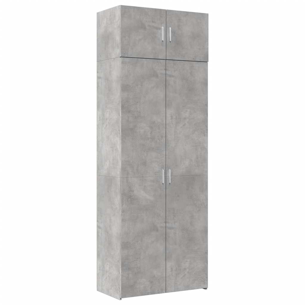 Armoire de rangement gris béton 80x42,5x225cm bois d'ingénierie - XIOS
