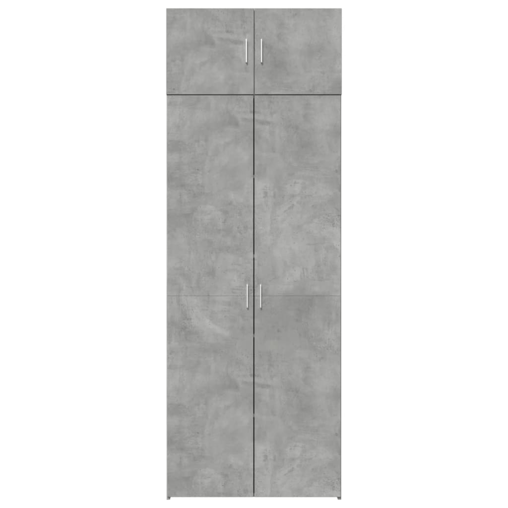 Armoire de rangement gris béton 80x42,5x225cm bois d'ingénierie - XIOS