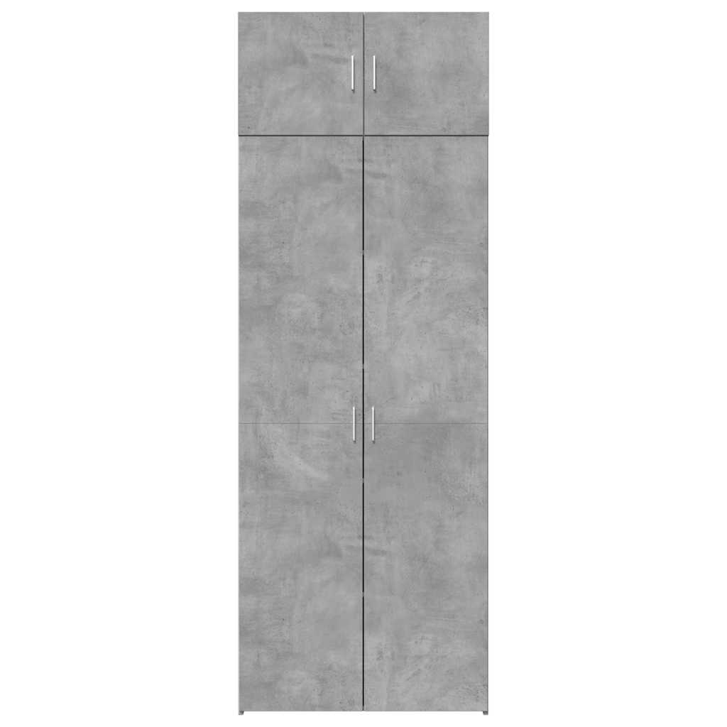 Armoire de rangement gris béton 80x42,5x225cm bois d'ingénierie - XIOS