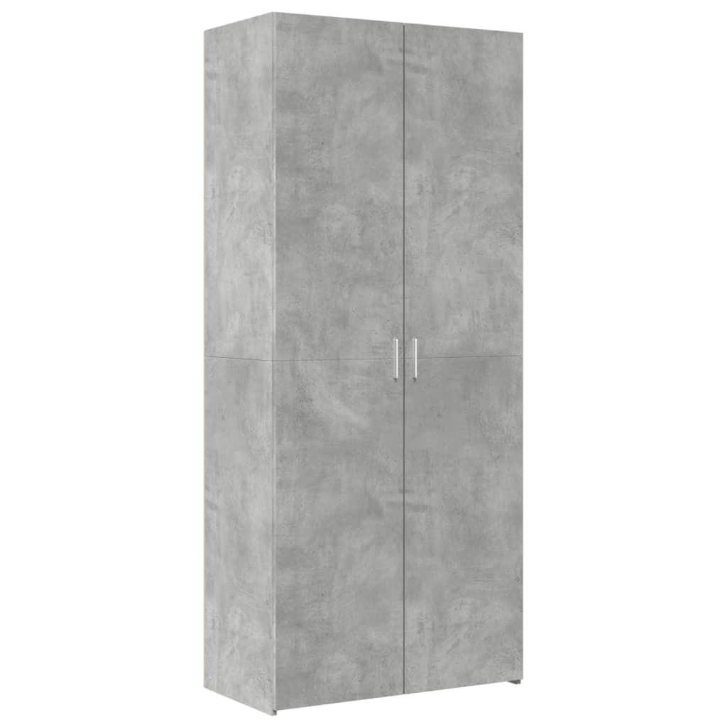 Armoire de rangement gris béton 80x42,5x225cm bois d'ingénierie - XIOS