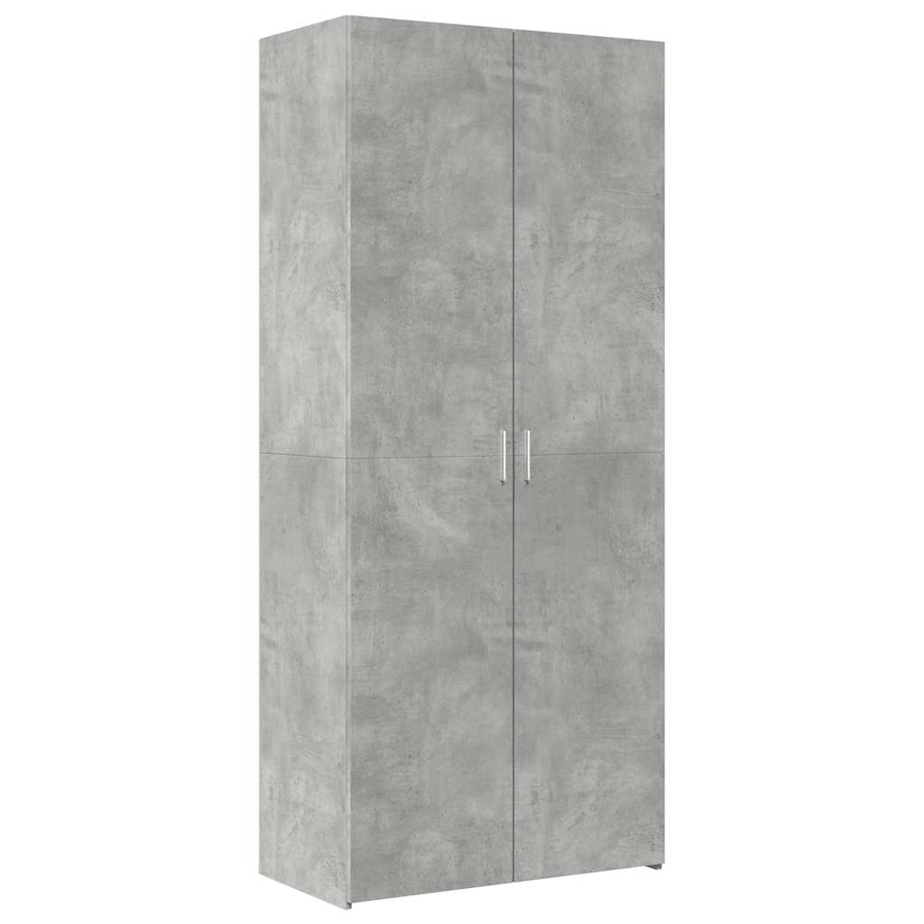 Armoire de rangement gris béton 80x42,5x225cm bois d'ingénierie - XIOS